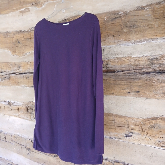 J. Jill Burgundy Boatneck Cotton/Rayon Tunic Length Sweater Size Small Tall - Picture 4 of 11